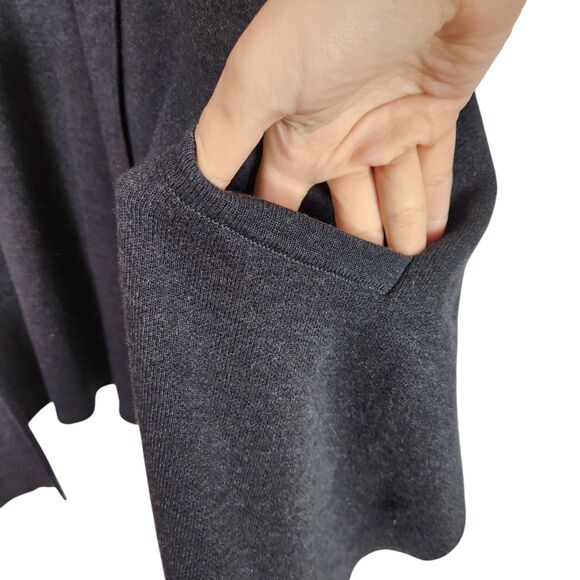 LULULEMON Top Womens One Size Heathered Black After Asana Wrap Sweater Cape - Picture 6 of 7
